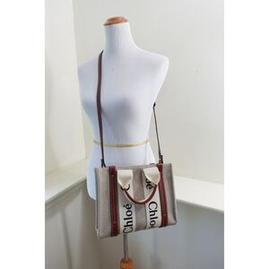 Chloé Woody Small Canvas & Leather Tote